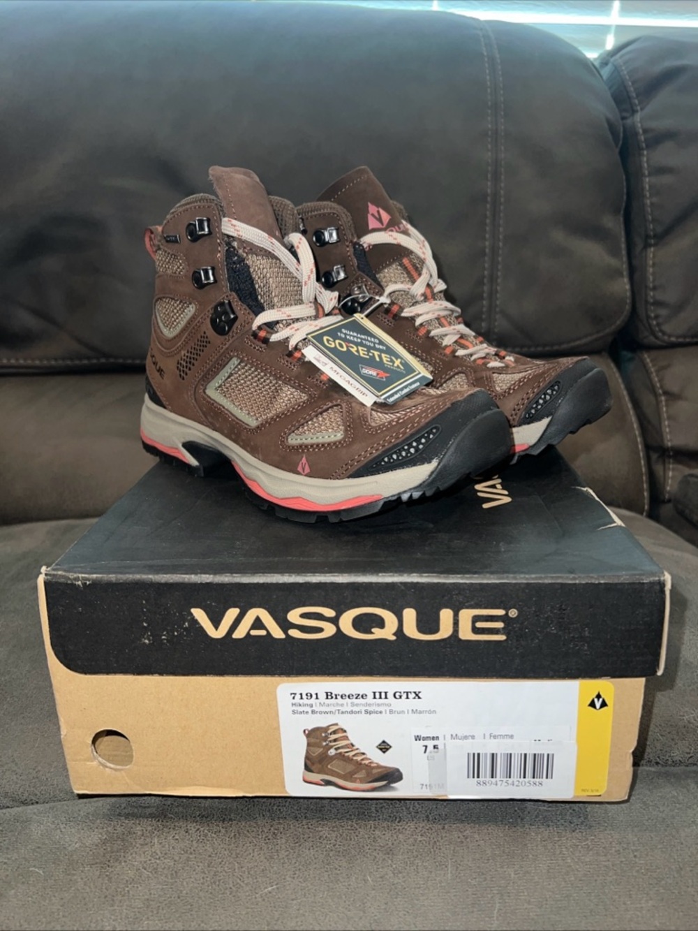 Vasque Women's Brown Hiking Boots with Pink Accents Gore-Tex